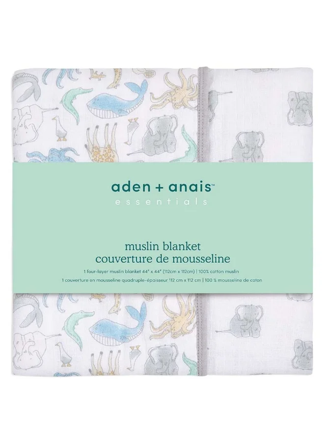 ايدن + أناي Essentials Cotton Muslin Swaddle Blanket Natural History