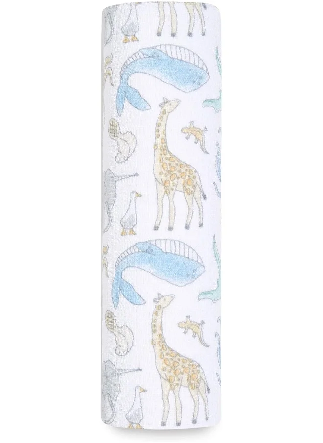 ايدن + أناي Essentials Cotton Muslin Swaddle Blanket Natural History