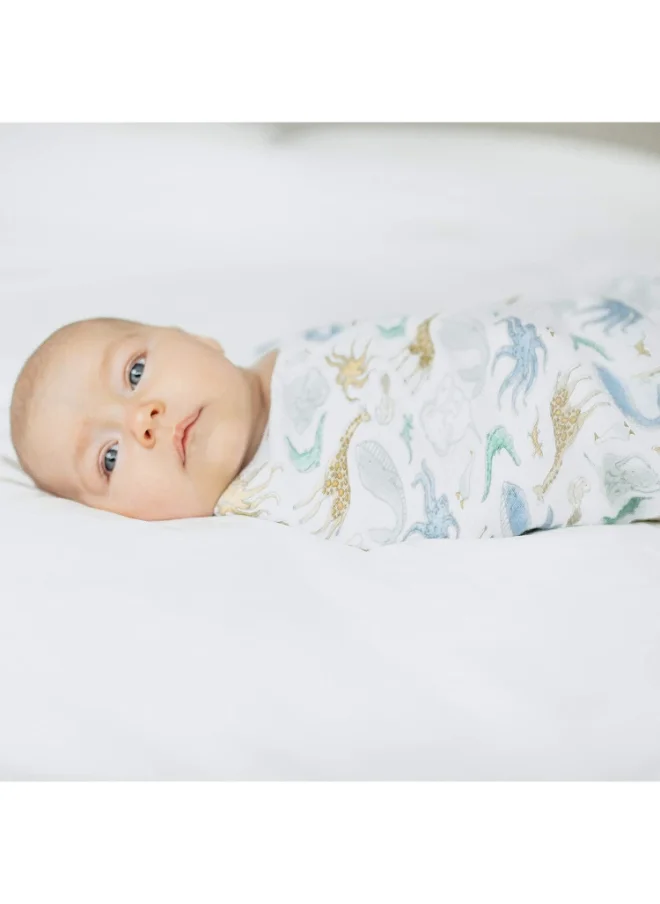 ايدن + أناي Essentials Cotton Muslin Swaddle Blanket Natural History