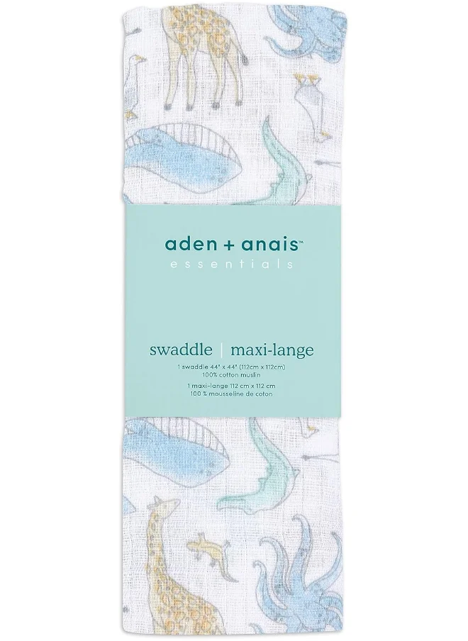 ايدن + أناي Essentials Cotton Muslin Swaddle Blanket Natural History