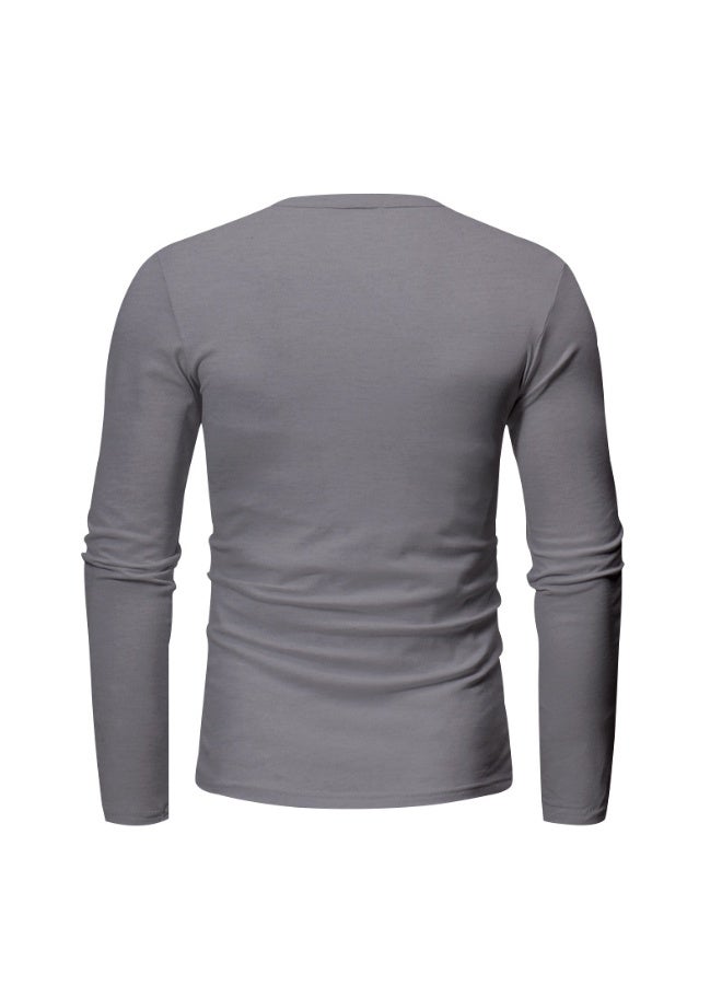 Spring And Autumn Men's Long Sleeve T-Shirt Base Layer Top Motorcycle Shirt - Image 2