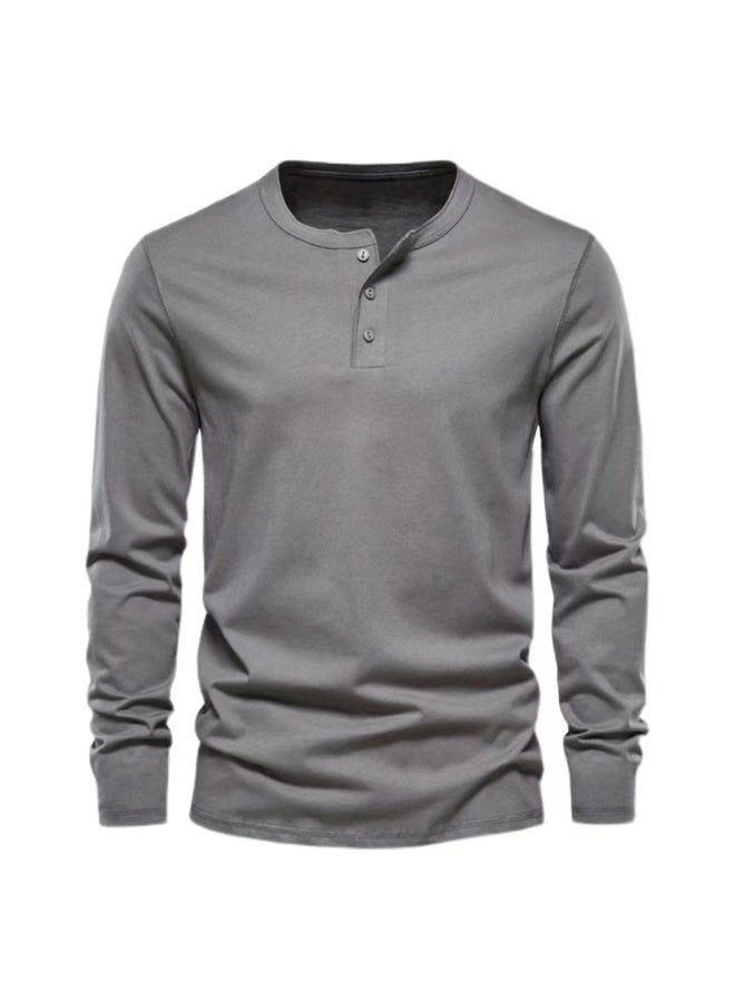 Spring And Autumn Men's Long Sleeve T-Shirt Base Layer Top Motorcycle Shirt - Image 1