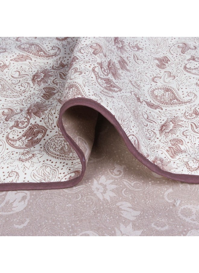 Story@Home Story@Home Comforter Double Bed | 100% Cotton Blanket Double Bed | 150GSM | 225X 240 cm | AC Comforter Double Bed | Purple & White | Motif Pattern | Quilt | Duvet | Dohar | Perfect Festive Gifting  - Image 5
