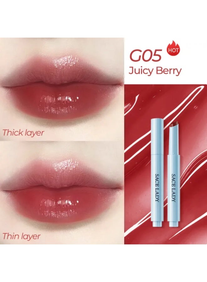 SACE LADY Glasting Gloss Lipstick – Moisturizing High-Shine Lip Gloss Balm (G05 Juicy Berry) - Image 1
