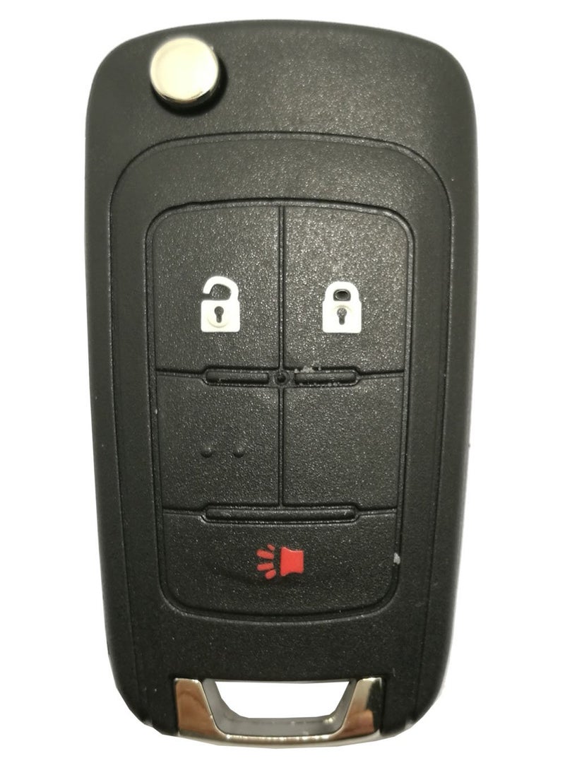 Car Key Fob Case Shell for Chevrolet Chevy Equinox Sonic GMC Terrain 3 Buttons Uncut Blank Flip Folding Keyless Entry Remote Replacement Cover Casing 3 Button Key Shell