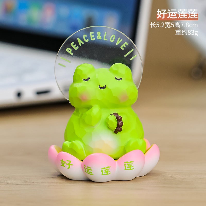 Cute Emotion Lotus Figurine Desk Decor Good luck 