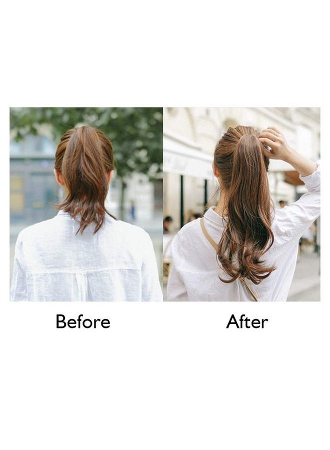 PRAVRAJYA Women Hair Extension 16 Inch Straightcurls Long Ponytail With Clip Hair Extension Wig (Brown) - Image 4