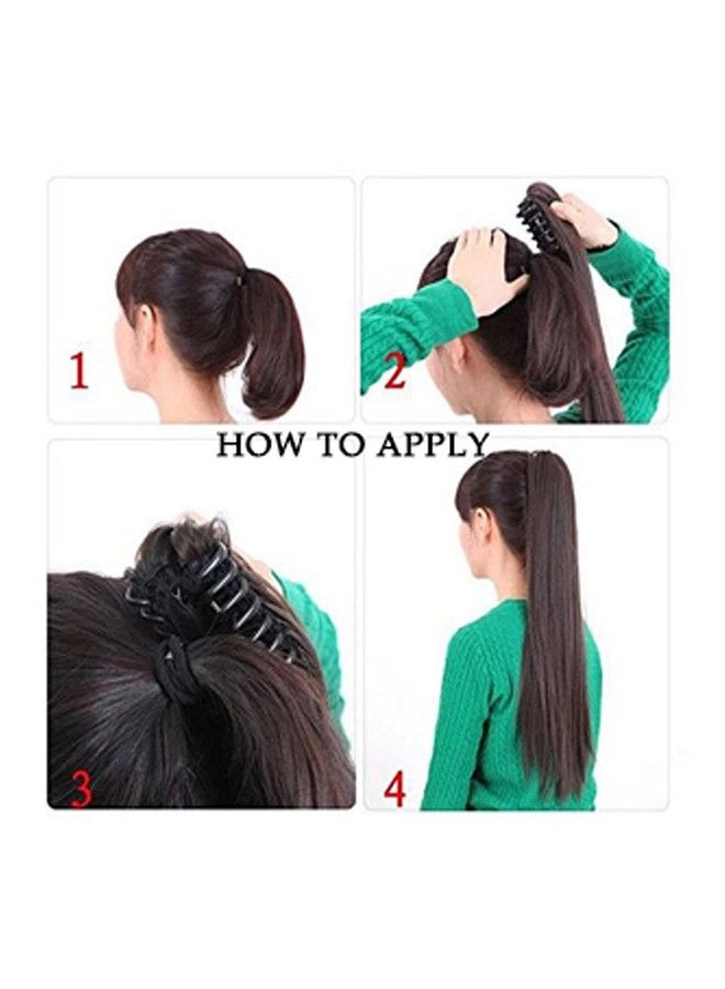 PRAVRAJYA Women Hair Extension 16 Inch Straightcurls Long Ponytail With Clip Hair Extension Wig (Brown) - Image 5