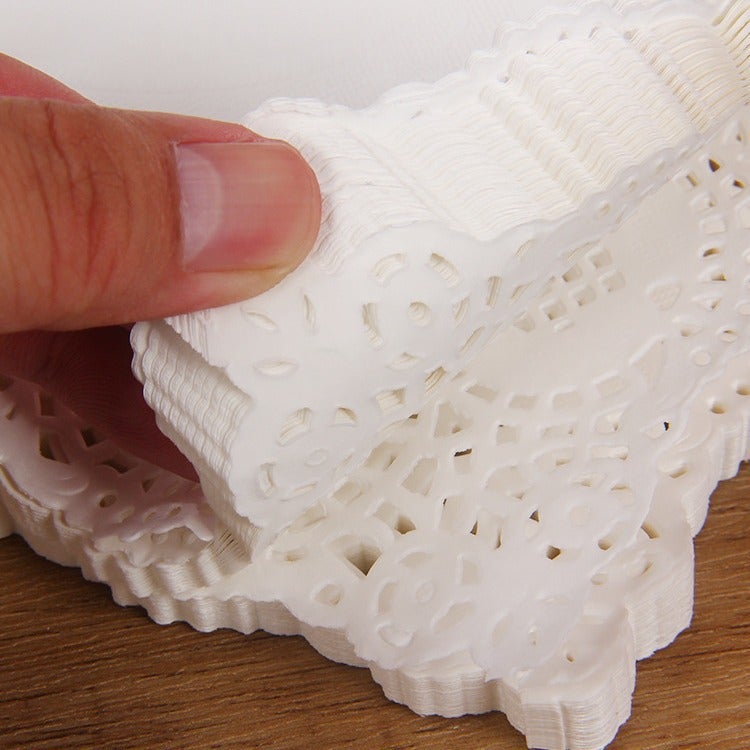Rectangular Lace Paper Pad Plate Paper Oil-Absorbing Paper Kitchen Household Fried Baking Snack Cake Flower Base Paper - Image 5