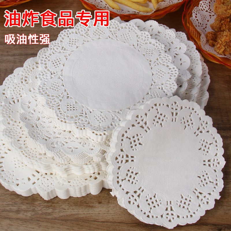 Rectangular Lace Paper Pad Plate Paper Oil-Absorbing Paper Kitchen Household Fried Baking Snack Cake Flower Base Paper - Image 3