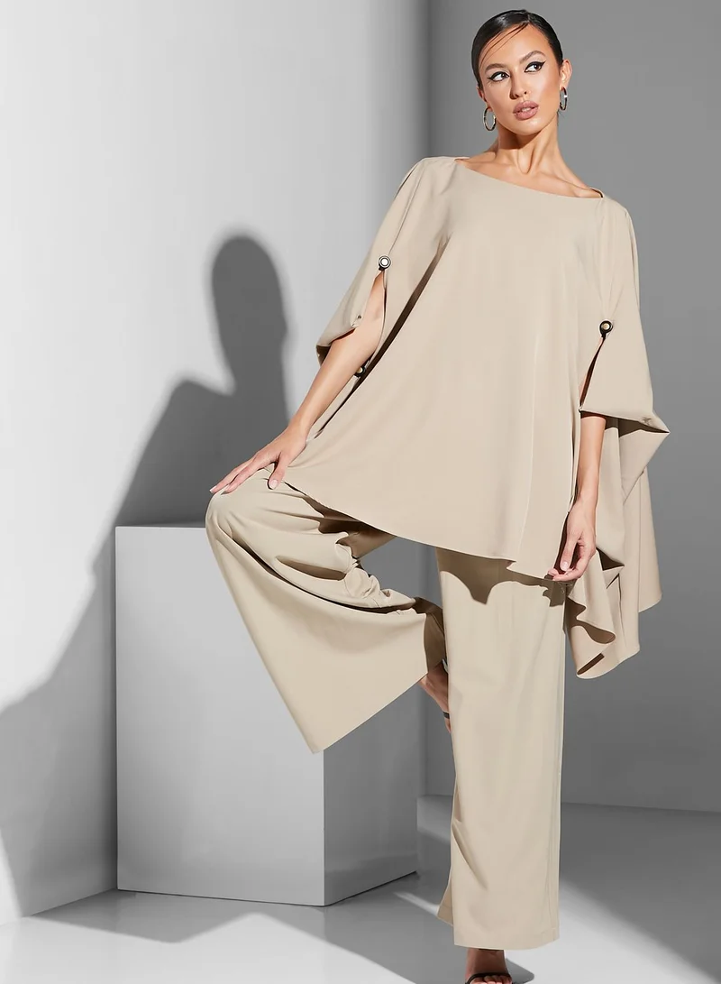 Namshi x Renee 11:11 Button Draped Cape Top
