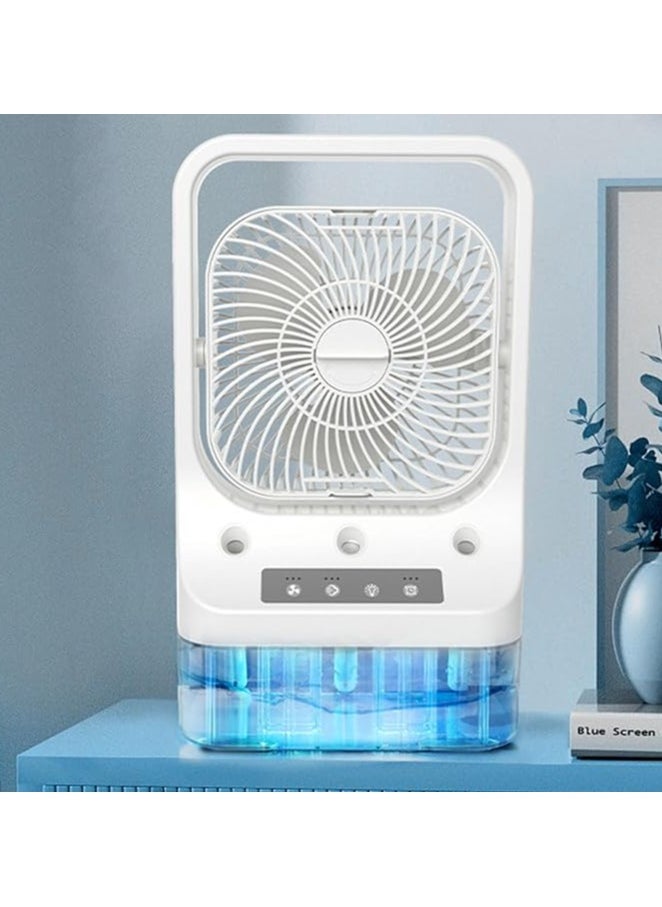 Generic Portable Air Conditioner Fan USB Humidifier Fan Spray Cooling Night Light 3 Speed Cooling Fan Air Conditioner Office  - Image 3