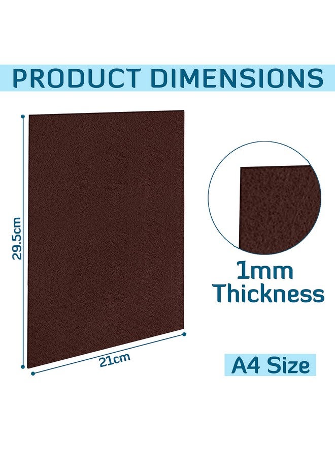 Lakeer A4 Felt Sheets 29.7cm X 21cm Set 10 Dark Brown Colour Felt Sheets Stiff Felt Fabric Hard Felt Squares Craft Felt 1mm Thickness for Kids School DIY Crafts Patchwork Embroidery Sewing Crafting Project - Image 2