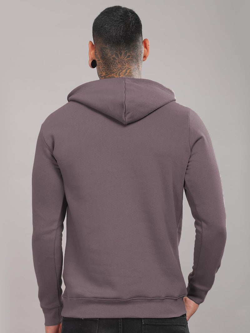 ADRO Toujours en Avance Hoodie for Men (Lilac) | 320 GSM Cotton-Poly Fleece | Soft Feel, Skin-Friendly Printed Graphic, Warm Casual Sweatshirt with Kangaroo Pocket & Drawstring Hood | H25-TNJR-LI-XL - Image 3