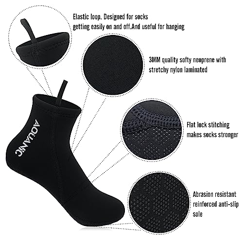 nitescuba Diving Socks,2.5mm Neoprene Wetsuit Beach Volleyball Fin Water Socks for Snorkeling Surfing Swimming,Mid-Black, S - Image 2