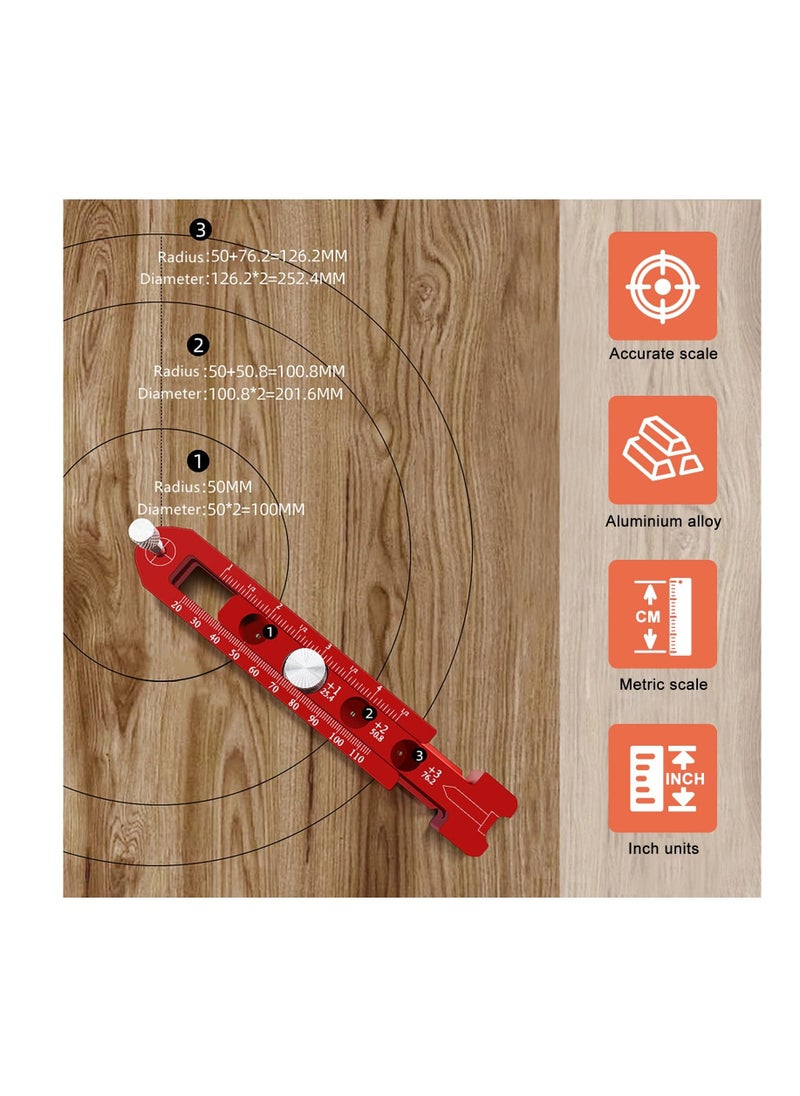 Woodworking Compass Scriber,WMLBK Marking Compass Metric and Inch Dual-Scale Aluminum Alloy Adjustable Scribing Ruler Adjustable Round Drawing Circle Ruler Marking Gauge for Carpenter - 164mm - pzsku/Z2651450196F91FF63983Z/45/_/1693624365/082180c6-171a-4b49-83f8-5390420e73c4