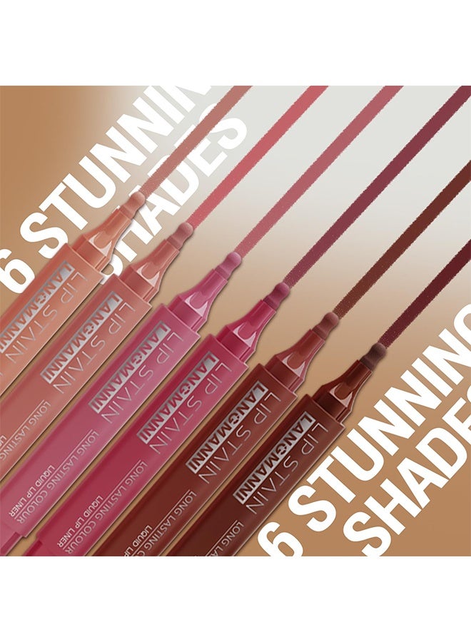 LANGMANNI Lip Stain ，Marker Matte Liquid Lip Stain Pen,Highly Pigmented,Long-Lasting,Lip Liner Lip Contour Multi-Use #01 - Image 4