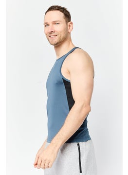 Reebok Men Sportswear Fit Sleeveless Training Vest, Slate Blue  - Image 2