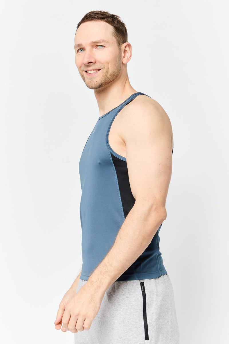 Reebok Men Sportswear Fit Sleeveless Training Vest, Slate Blue  - Image 2