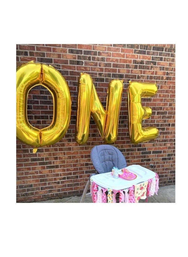 Party with Emma Gold Letter A to Z Balloons 32 inch Large Alphabet Balloons Gold Helium Foil Letter Balloon Banner for Birthday Party Anniversary Wedding Decoration (Gold-P)  - Image 2