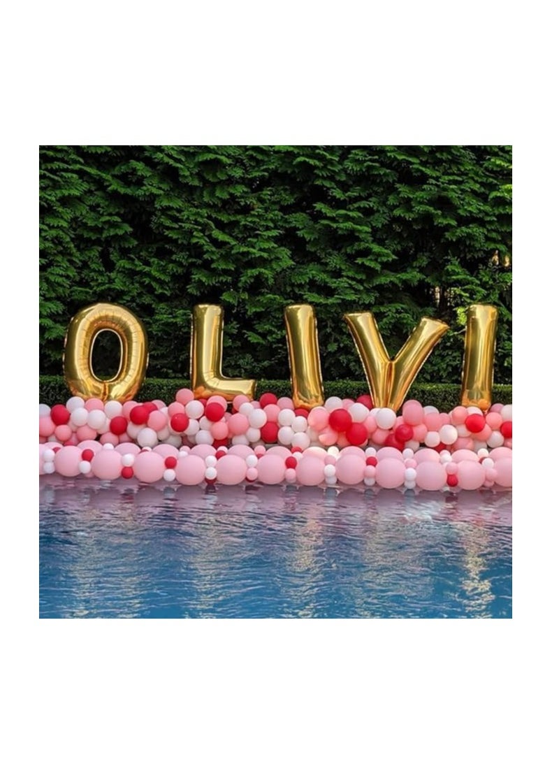 Party with Emma Gold Letter A to Z Balloons 32 inch Large Alphabet Balloons Gold Helium Foil Letter Balloon Banner for Birthday Party Anniversary Wedding Decoration (Gold-P)  - Image 4