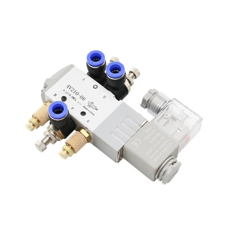 Solenoid Valve 4V210 08 5 Way 2 Position 12V 24V 220V 4mm 12mm Hose Fittings PC 8mm Fittings AC110 - Image 3