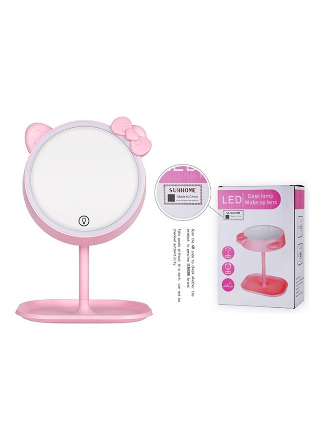 HALAMODO Rechargeable LED Light Makeup Mirror Table Lamp Pink - Image 1