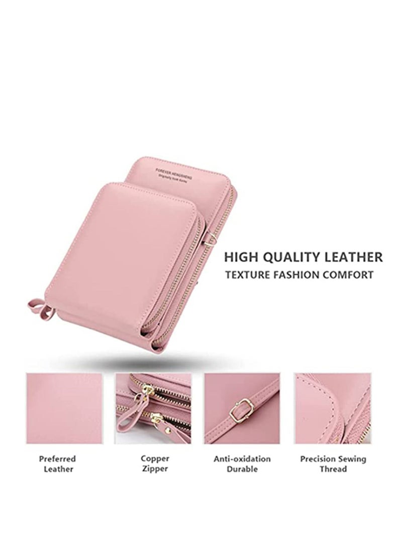 SYOSI Crossbody Phone Bag for Women, Purse Mobile Small Cell Money Wallet Handbag Shoulder With 2 Layer Zippers, Adjustable Detachable Strap, Card Slots - Image 3