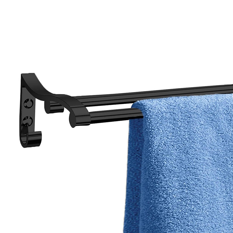 FORTUNE Stainless Steel Black WallMounted Towel Rod Holder 24 Inch Pack Of 2 - Image 3