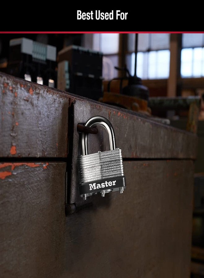 Master Lock 500KABRK Breakaway Shackle Laminated Steel Padlock, Silver, 0.281 in. Shackle Diameter - Image 2