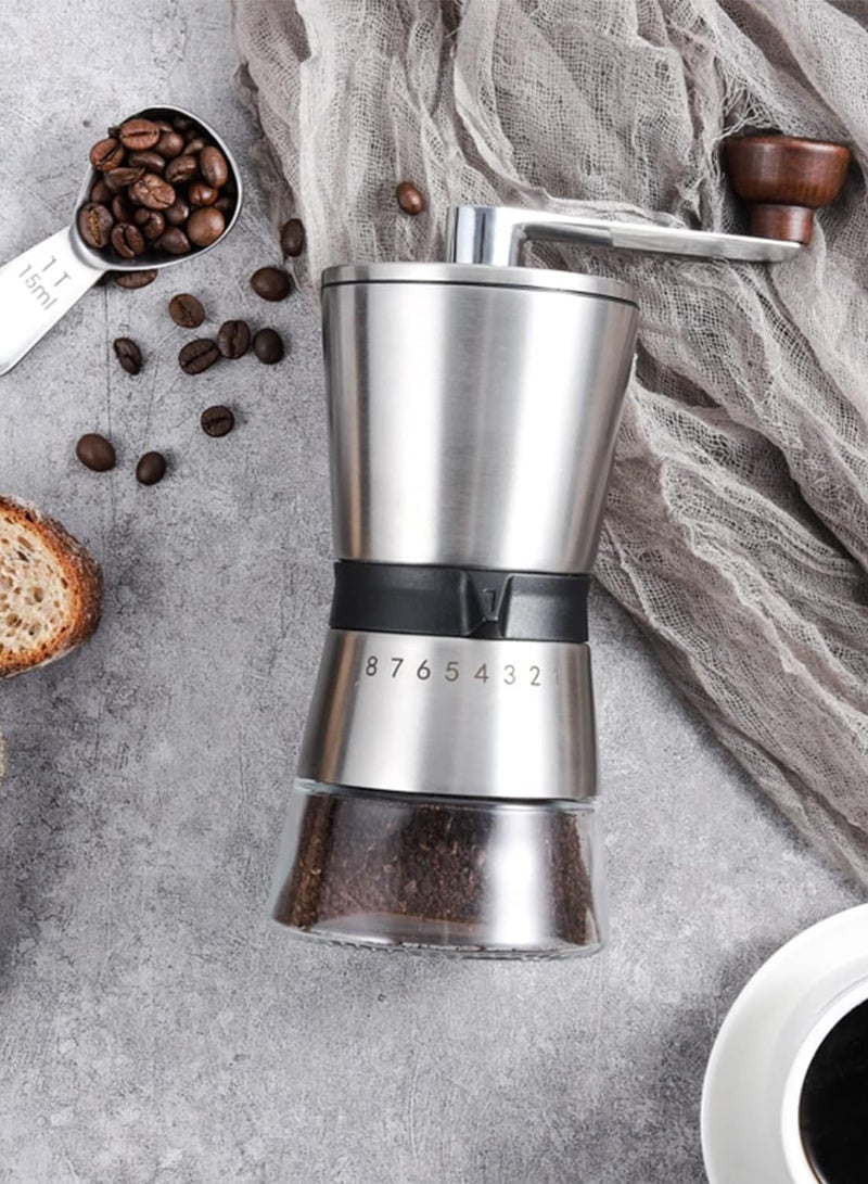 Manual Coffee Grinder, Handheld Coffee Beans Grinder with 8 Gears Adjustable Coarseness, Stainless Steel Hand Coffee Machine Blenders Portable Coffee Beans Mill for Home Camping Office(ZX-A77)  - Image 2