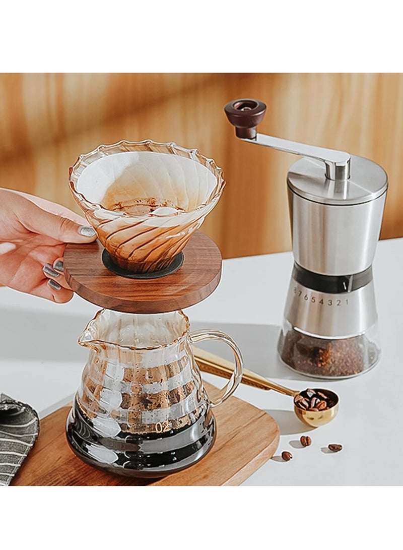 Manual Coffee Grinder, Handheld Coffee Beans Grinder with 8 Gears Adjustable Coarseness, Stainless Steel Hand Coffee Machine Blenders Portable Coffee Beans Mill for Home Camping Office(ZX-A77)  - Image 3