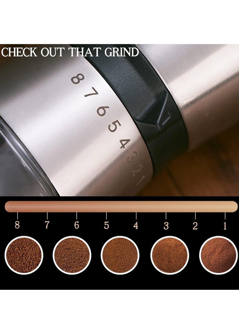 Manual Coffee Grinder, Handheld Coffee Beans Grinder with 8 Gears Adjustable Coarseness, Stainless Steel Hand Coffee Machine Blenders Portable Coffee Beans Mill for Home Camping Office(ZX-A77)  - Image 5