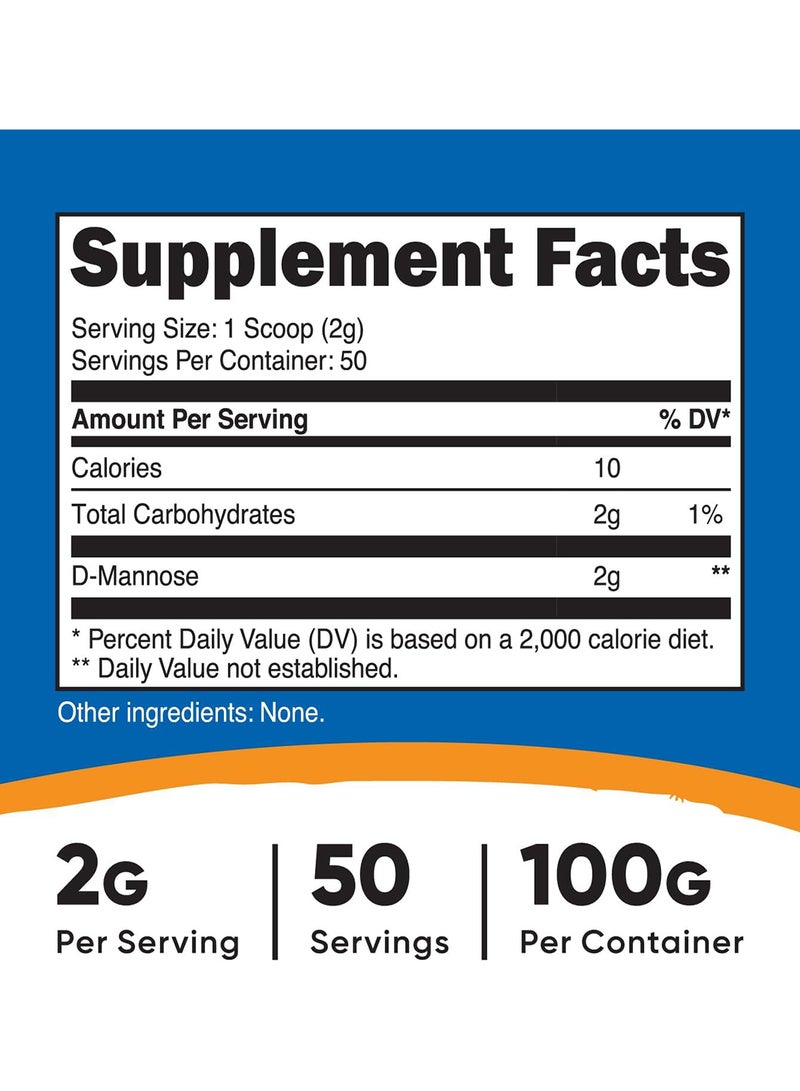 Nutricost Dmannose Powder 100 Grams 50 Servings Nongmo And Gluten Free - Image 2