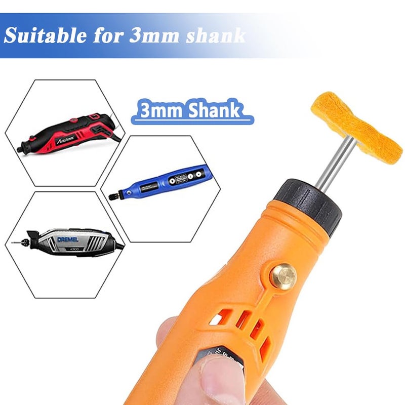Eyech 30Pcs Polishing Buffing Wheel SetWool Felt Mounted Mandrel Mini Brush Polishing Kit 18Shank Abrasive Buffing Polishing Wheel Drill for Rotary Tool Accessories Rust Removal - Image 5