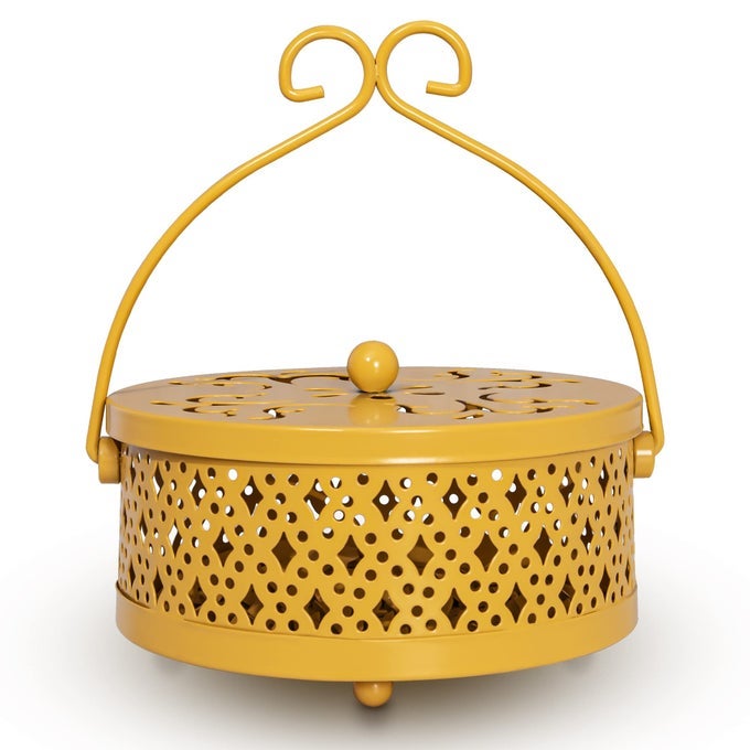 MOSQUITO COIL HOLDER RETRO PORTABLE MOSQUITO INCENSE BURNER FOR HOME AND CAMPING YELLOW