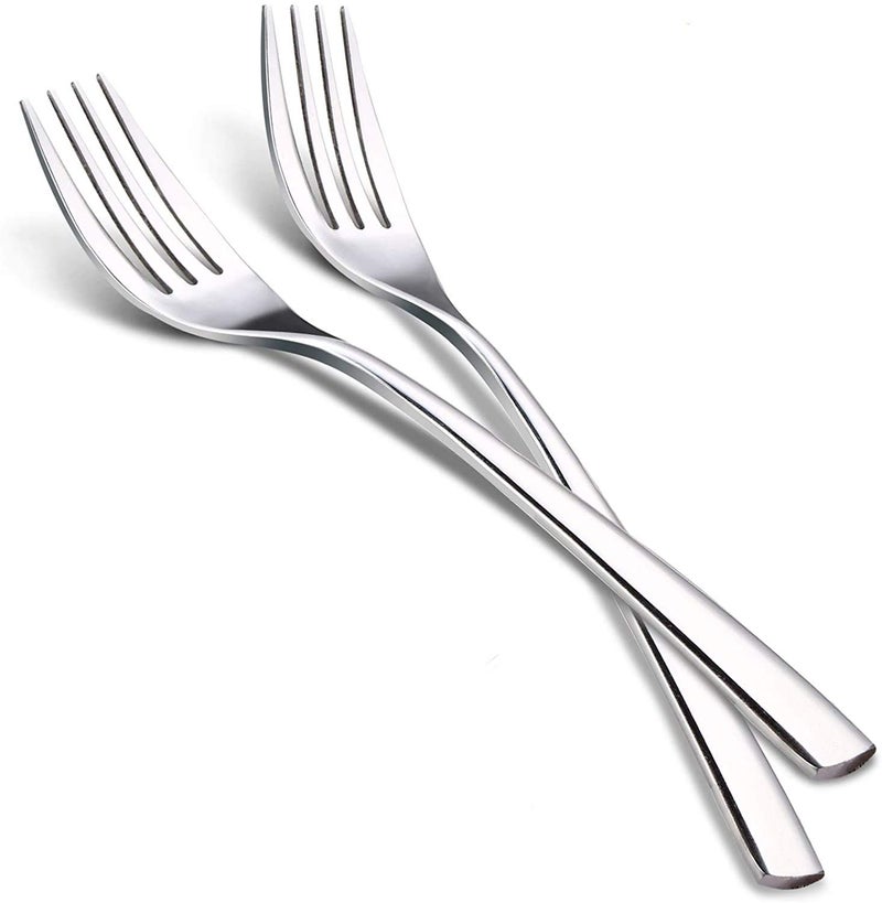 Homenique 6 Piece Stainless Steel Forks Set Mirror Polished Modern Flatware Cutlery Forks Multipurpose Use for Kitchen Restaurant 8 inch - Image 1