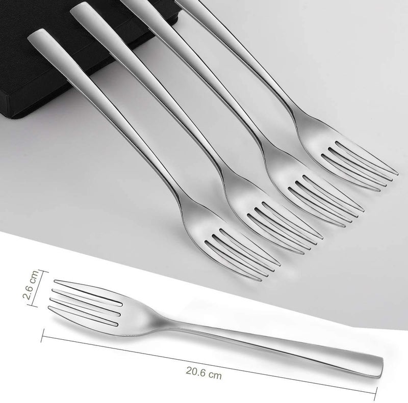 Homenique 6 Piece Stainless Steel Forks Set Mirror Polished Modern Flatware Cutlery Forks Multipurpose Use for Kitchen Restaurant 8 inch - Image 2