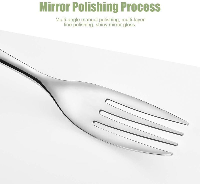 Homenique 6 Piece Stainless Steel Forks Set Mirror Polished Modern Flatware Cutlery Forks Multipurpose Use for Kitchen Restaurant 8 inch - Image 3