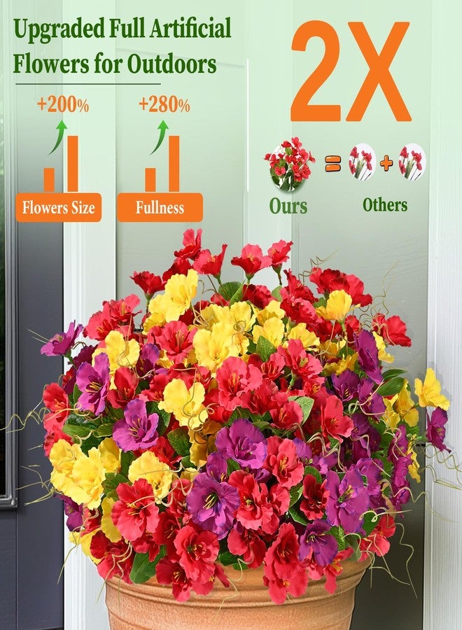 Dolicer 6 Bundles Look Real Artificial Flowers for Outdoors, Realistic Fake Outdoor Flowers, UV Resistant Outdoor Artificial Flower Silk Faux Flower for Outdoors Planters Porch Patio Yard Window Box - Image 3