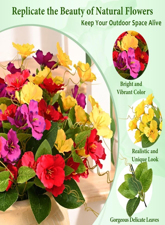 Dolicer 6 Bundles Look Real Artificial Flowers for Outdoors, Realistic Fake Outdoor Flowers, UV Resistant Outdoor Artificial Flower Silk Faux Flower for Outdoors Planters Porch Patio Yard Window Box - Image 4