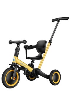 XICEN 5 in 1 Kids Tricycle Toddler Pram with Removable Push Handle & Pedals & Adjustable Seat, Balance Bike with Backrest & Safety Belt, Folding Trike Trolley Bike for Children  - Image 1