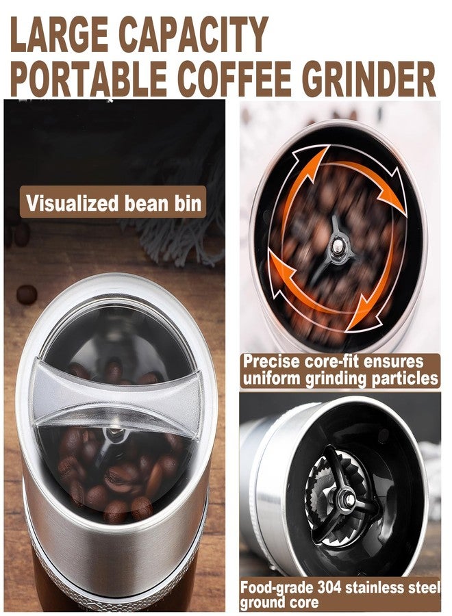 YPCOO Portable Burr Coffee Grinder, Electric Adjustable Burr Mill Machine Suitable for Travel,Camping with Bag (Red) - Image 4