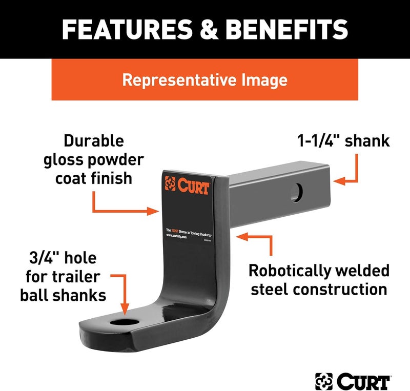 CURT 45016 Class 2 Trailer Hitch Ball Mount - Image 4