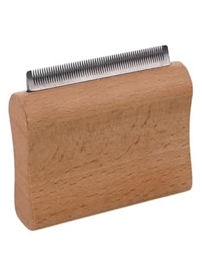 Wooden Horse Hair Removing Brush And Dog Shedding Comb 7 5cm Small Size For Stable And Home Pet Grooming - Image 1
