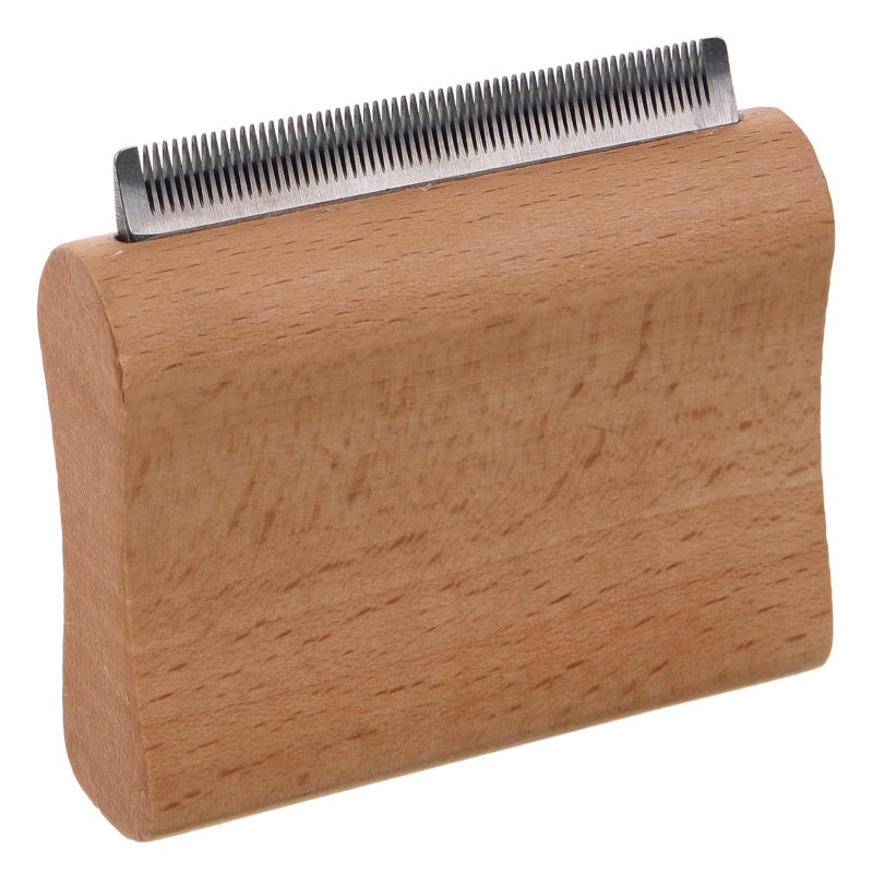 Wooden Horse Hair Removing Brush And Dog Shedding Comb 7 5cm Small Size For Stable And Home Pet Grooming - Image 2