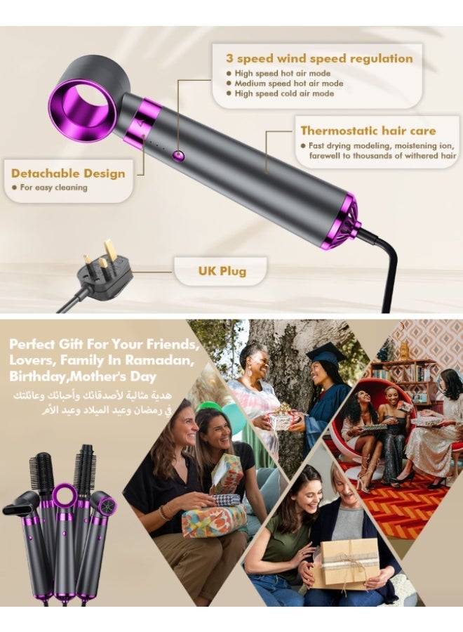 Laila 5-in-1 Hot Air Styler | 110,000 RPM High-Speed Motor, Ionic Hair Care, Blow Dryer, Curler & Straightener in One (UK Plug) - Image 5