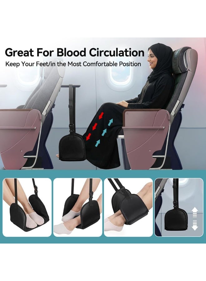 Proxima Direct Portable Airplane Footrest with Drawstring Pockets Adjustable Length Foot Hammock with Memory Foam and Support Plates Relieve Leg Fatigue Long Flight Travel Essentials - Image 3