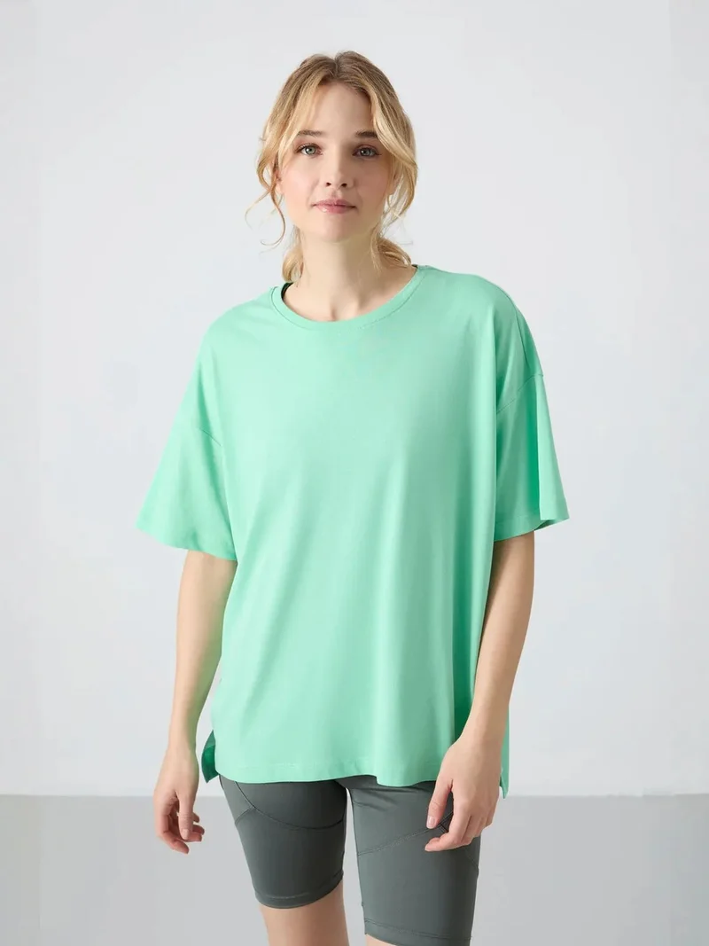 تومي لايف TOMMY Oversized Cotton-Modal Crew Neck T-Shirt