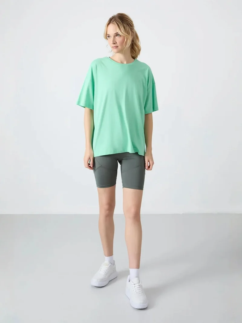 تومي لايف TOMMY Oversized Cotton-Modal Crew Neck T-Shirt